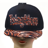 Gorra de Béisbol de 5 Paneles con Visera Plana, Bordada con Camuflaje, 100% Poliéster, Estilo Hip Hop Urbano