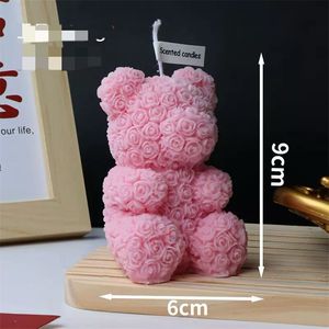 Candela Artigianale a Forma di Orsetto Rosa E140 in Cera di Soia di Alta Qualità 2026, Ecologica, con Motivo Artigianale, Regalo Promozionale all'Ingrosso Profumato - Product Image 6