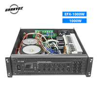 Système de sonorisation professionnel en métal, stéréo FM/Bluetooth 800W, équipement sonore public, amplificateur de puissance actif 3U ECHO 8 zones