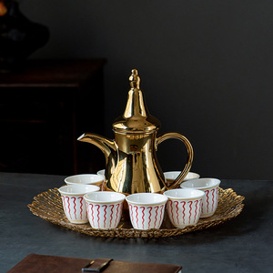 Vendita calda classico stile Arabo ceramica <span class=keywords><strong>Kava</strong></span> tazza Set per caffè caffè turco fiore tè-stile mediorientale - Product Image 4