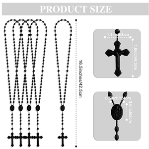 JUXINDA Pendentif croix en perles <span class=keywords><strong>de</strong></span> chapelet catholique unisexe pour prière et cadeau - Product Image 2