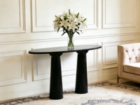 Meubles d'entrée modernes minimalistes de luxe sur mesure, table d'entrée en marbre noir, consoles en marbre naturel