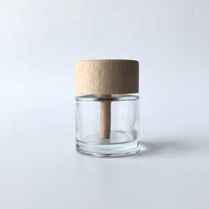 Bouteille diffuseur d'arôme en verre avec couvercle en bois, cylindre à fond épais de 7 ml - Product Image 1