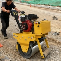 Compacteur à rouleau professionnel 600S à tambour unique, diesel, réservoir de carburant 15L, réservoir d'eau 3.6L, pour le compactage des sols de cour