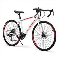 Vélo de course sur route à frein à disque de haute qualité 700C 7 vitesses, cadre en acier haute teneur en carbone, personnalisé pour hommes