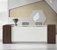 Comptoir de réception moderne en bois pour bureau, spa, salon de beauté, restaurant, hôpital, salon de manucure, caissier