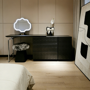 Table de toilette extensible minimaliste italienne moderne avec tiroirs, armoire de rangement multifonctionnelle pour <span class=keywords><strong>chambre</strong></span> et bureau - Product Image 1