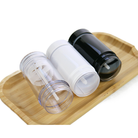 Tube vide noir 15g 30g 50g 75g pour emballage cosmétique, baume à lèvres, déodorant, parfum solide, crème, en plastique, à mécanisme rotatif