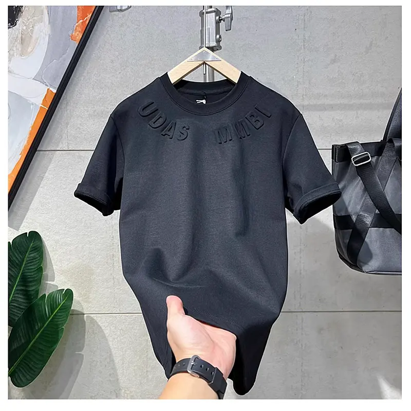 Wholesale Summer Custom Graphic T-shirt With Logo Design Embossed Printed Tee Blank Design Embroidered TechnicsMen's T Shirts