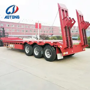 Pasokan Pabrik Cina Platform Rendah Tempat Tidur Rendah Semi-trailer/Trailer Tempat Tidur Rendah/Trailer Drop Deck Tempat Tidur Datar Semi Trailer