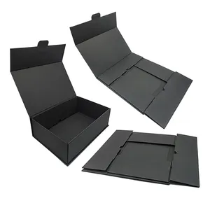 Factory Wholesale Black Folding White Cardboard Custom Logo Magnetic Box Packaging Foldable