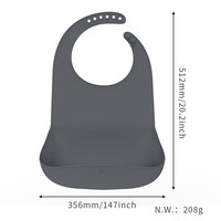 Baberos Impermeables de Silicona para Adultos con Recolector de Migas, Ajustables, para Cuidado de Ancianos/Pacientes, Anti-Suciedad