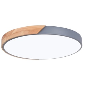 <b>Round</b> <b>Led</b> <b>Ceiling</b> <b>Light</b> 50cm Wood Effect Grey 36W 3Cct - Product Image 1