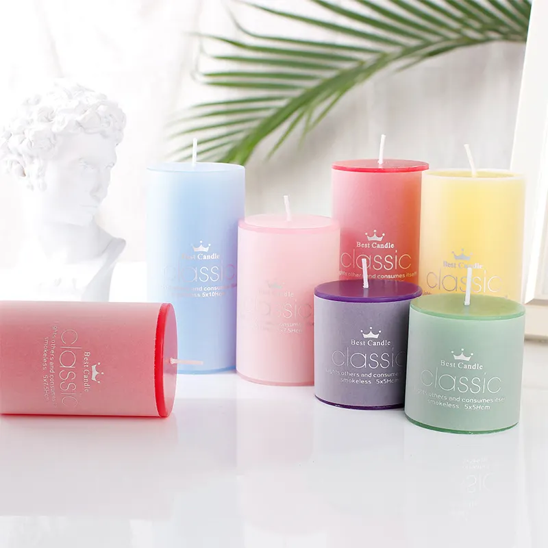 Professional Manufacture Cylindrical Scented Candle Romantic Wedding Home Hotel Pillar Wax Scent Candle