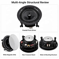 Haut-parleur de plafond OEM d'usine 8 pouces, grille magnétique blanche, tweeter à dôme en aluminium 25 mm, étanche IPX-4/6 en plastique pour home cinéma
