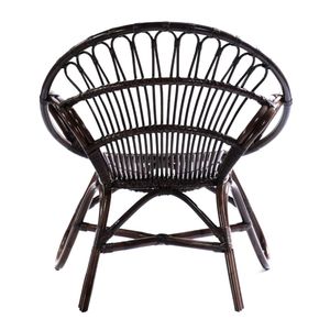 Fauteuil en rotin brun foncé moderne, chaise paon en osier de luxe pour extérieur, jardin, patio, balcon, fauteuil d'appoint artisanal - Product Image 3