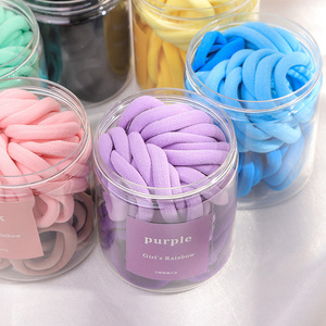 RARA ขายส่ง ยางมัดผม 50 ชิ้น/กล่อง สำหรับเด็กผู้หญิง สีสันสดใส เข้าได้กับทุกชุด เครื่องประดับผมน่ารัก ยางมัดผมแบบไร้รอยต่อ ยืดหยุ่นสูง สำหรับผู้หญิง - Product Image 4
