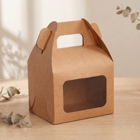 Boîte à pâtisserie portable avec fenêtre, emballage pour mousse, boîte à tartelettes, boîte à nougat artisanal, conteneur alimentaire à emporter, fabriqué en Chine