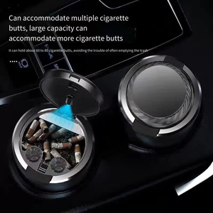 Wholesale Novax Embedded Portable <b>Car</b> LED Ashtray Universal Auto Ash Holders Cup Interior <b>Decor</b> Smokeless Box - Product Image 6