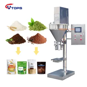 VTOPS Quality Wheat Flour Auger Filler Filling Machine / Semi Automatic Powder Weight Auger Filler with Clamp and Refilling Syst