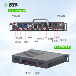 Module Mini PC OPS Inyuda pour la conférence et l'enseignement avec USB, LAN, HDMI, Wi-Fi et interface d'alimentation 80 broches - Product Image 1