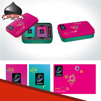 Boîte en étain pour cartes à jouer, conçue sur mesure, écologique, durable, double face, recyclable, pour offrir en cadeau aux familles