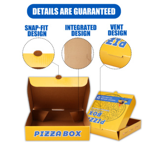 Caja de pizza de papel Kraft marrón impresa Caja de pizza de papel marrón barata - Product Image 3