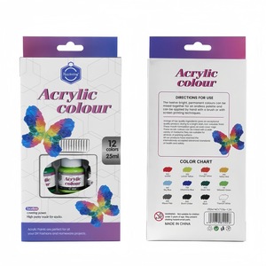 Pintura de tela 6 colores 25ml Lienzo no tóxico Póster de vidrio Juego de pintura de color <span class=keywords><strong>para</strong></span> estudiantes Niños - Product Image 5