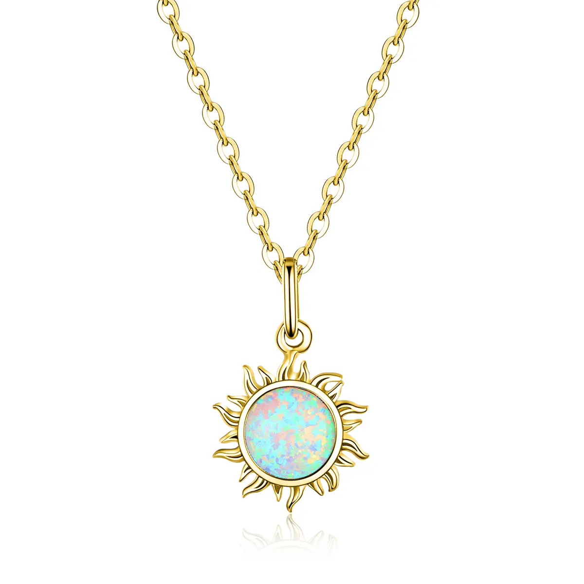 SCN399 Top Selling Opal Necklace Jewelry Plated Sun Opal Necklace Jewelry Gold 925 Sterling Silver Necklaces Trendy Arrow CN;GUN