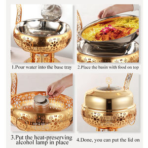 Moderno Chafing <span class=keywords><strong>Dish</strong></span> Bianco da 8L Sospeso per Matrimoni, Hotel e Ristoranti - Product Image 6