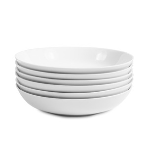 Piring Keramik Terracotta, Piring Tanah Liat Mengkilap untuk Pasta, Piring Makan 8 inci 9 inci, Piring Keramik Putih, Piring Porselen - Product Image 2