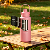 Bouteille d'eau en acier inoxydable à double paroi isolée sous vide, 25 oz et 32 oz, avec 2 couvercles anti-fuite, sans BPA, gourde de sport pour les voyages, la salle de sport et les activités de plein air