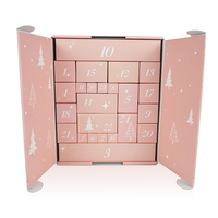 Hochwertiger Personalisierter Adventskalender mit 24 Türchen, doppelt öffnend, aus Karton für Schmuck und Kosmetik