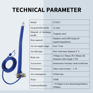 Boquilla <span class=keywords><strong>de</strong></span> Aire Ionizante STICKON ST202C AC, <span class=keywords><strong>de</strong></span> ABS y Acero Inoxidable, para Uso Industrial, Eliminación <span class=keywords><strong>de</strong></span> Polvo, Antiestática, Flexible, Eléctrica - Product Image 4