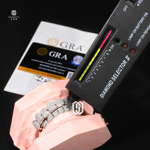 925 Silver Iced Out Moissanite Grillz 8 Top 8 Bottom Custom Hip Hop Rapper <strong>Jewelry</strong> Diamond <strong>Teeth</strong> Grills - Product Image 4