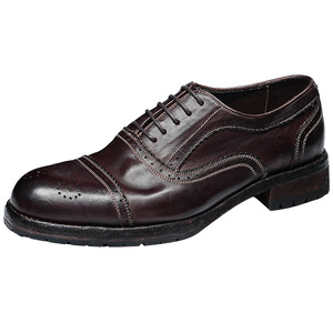 Nouvelles Chaussures Oxford Décontractées pour Hommes en Cuir Pleine Fleur Goodyear Welted, Style Vintage Lavé, Semelle en Caoutchouc Imperméable, Collection Automne - Product Image 5