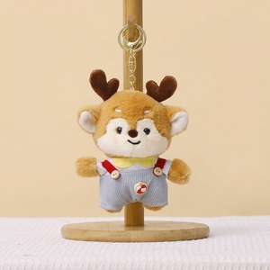 Porte-clés en peluche <span class=keywords><strong>cerf</strong></span> OEM, doux, rembourré en coton PP 3D, vente en gros, pendentif animal personnalisé pour boutique de cadeaux, prix de machine à griffes - Product Image 2