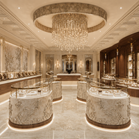 Vitrine de présentation de bijoux sur mesure en verre avec éclairage LED et serrure pour boutique de bijoux haut de gamme