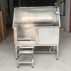 Baignoire Électrique Relevable pour Chiens - Baignoire de Toilettage Premium en Acier Inoxydable avec Escalier Rétractable et Accessoires - Product Image 3