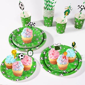 Black White <strong>Football</strong> Theme Party Supplies Disposable Tableware Set Paper Plate Bunting Banner Fans Birthday Party - Product Image 4