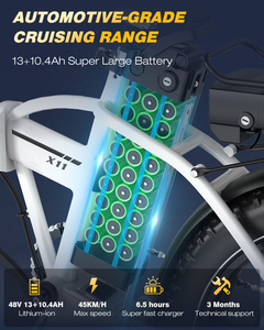 KOOLUX Bicicleta Eléctrica Plegable de 20 Pulgadas Más Popular, Batería de Litio, Bicicleta Eléctrica Ligera para Adultos X11, Bicicleta Plegable de 20 Pulgadas X11 - Product Image 1
