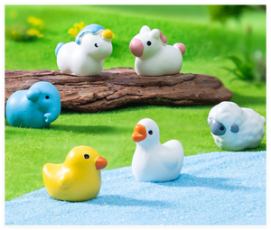 Petit jeu jouer <span class=keywords><strong>licorne</strong></span> résine Figurine 3d dessin animé Miniature petite figuration ornement pour gâteau Surprise sac jouet - Product Image 6