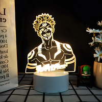 Vente directe d'usine Lampe de nuit anime 3D élégante Impression personnalisée disponible 16 couleurs Télécommande pour chambres à coucher