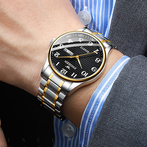 Binbond Men's And Women's Quartz Watch Stainless Steel Band Luminous Day Date Analog 31M Waterproof 12mm - Product Image 2