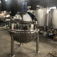 Huashang Custom Industriële Suikergoedkookmachine, verticale stoomverwarmde gejackete ketel met mixer