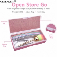 Caja de Almacenamiento de Herramientas de Uñas con Pedrería Rosa para Salón, Lima de Uñas, Empujador de Cutículas, Tijeras, Cepillo, Juego de Herramientas Profesionales para Arte de Uñas