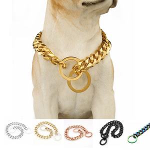 Setelan kecil anak anjing Pitbull kalung rantai anjing Royal Choke emas mawar kerah rantai anjing tugas berat - Product Image 4
