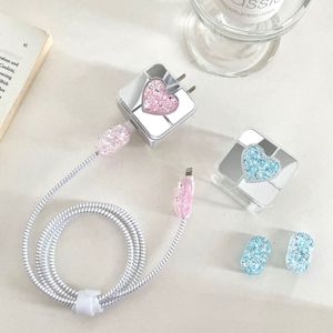 Clear Soft Shell Love Mirror Data Head Case protetora para 20W Apple Charger Charging Cable Protection Rope Wire Bite <span class=keywords><strong>Device</strong></span>