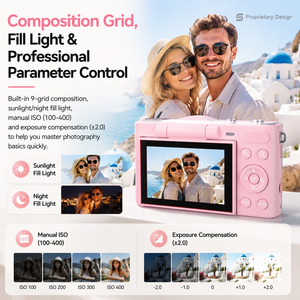 <span class=keywords><strong>Enregistreur</strong></span> numérique 4K UHD 48MP AF avec écran rotatif 2,4 pouces, zoom 16X, lecteur <span class=keywords><strong>MP3</strong></span>, jeux, dispositif anti-tremblement pour étudiants, <span class=keywords><strong>YouTube</strong></span>, Vlog - Product Image 1