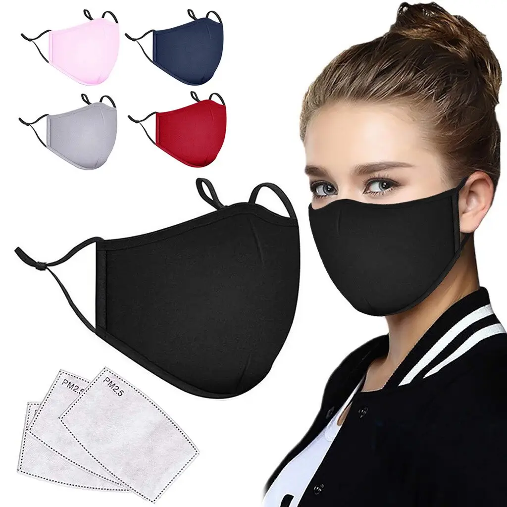 Groothandel Custom Spot Unisex Doek Gezicht Maskes Met Filter Outdoor Wasbare Herbruikbare Facemask Katoenen Sjaal Maskes Mode